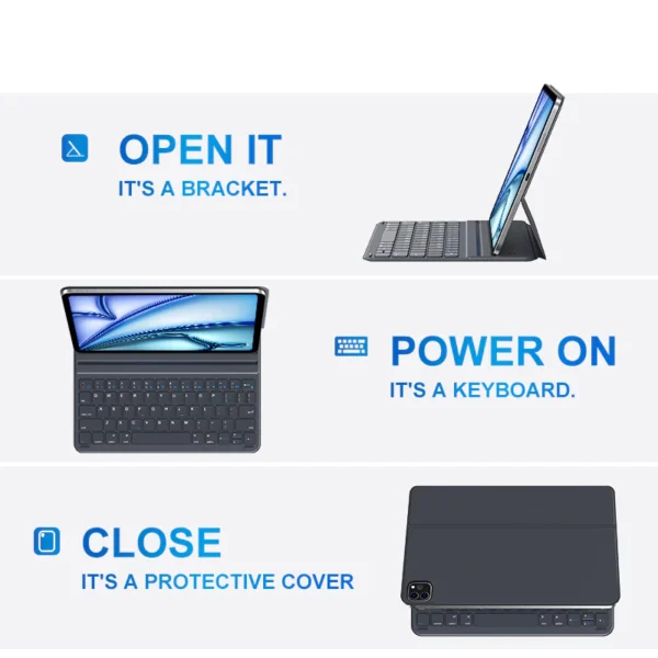 Anvers Magnetic Keyboard Case for iPad Air 4/5/6/7 | Pro 11/12.9 （18-22）| 10th/11th Gen | A16 - Image 3